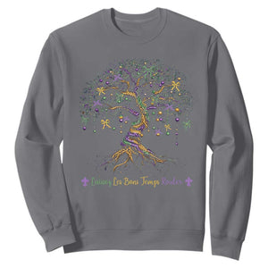 Coquette Bow Mardi Gras Bead Tree Sweatshirt Carnival New Orleans 2025 TS10 Charcoal Print Your Wear