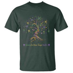 Coquette Bow Mardi Gras Bead Tree T Shirt Carnival New Orleans 2025 TS10 Dark Forest Green Print Your Wear