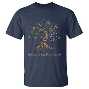 Coquette Bow Mardi Gras Bead Tree T Shirt Carnival New Orleans 2025 TS10 Navy Print Your Wear