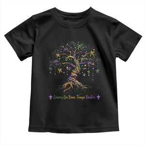 Coquette Bow Mardi Gras Bead Tree Toddler T Shirt Carnival New Orleans 2025 TS10 Black Print Your Wear