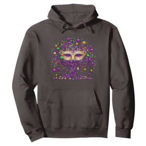 Mardi Gras Bead Tree Hoodie New Orleans Festival TS10 Dark Chocolate Print Your Wear