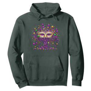 Mardi Gras Bead Tree Hoodie New Orleans Festival TS10 Dark Forest Green Print Your Wear