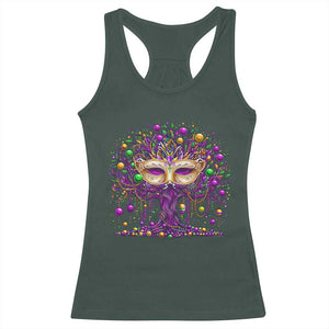 Mardi Gras Bead Tree Racerback Tank Top New Orleans Festival TS10 Dark Forest Green Print Your Wear
