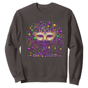Mardi Gras Bead Tree Sweatshirt New Orleans Festival TS10 Dark Chocolate Print Your Wear