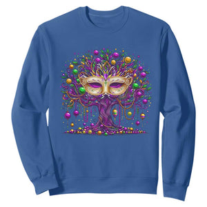 Mardi Gras Bead Tree Sweatshirt New Orleans Festival TS10 Royal Blue Print Your Wear