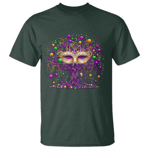 Mardi Gras Bead Tree T Shirt New Orleans Festival TS10 Dark Forest Green Print Your Wear