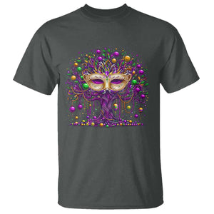 Mardi Gras Bead Tree T Shirt New Orleans Festival TS10 Dark Heather Print Your Wear