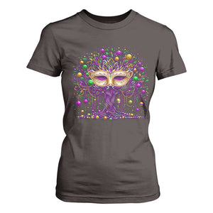 Mardi Gras Bead Tree T Shirt For Women New Orleans Festival TS10 Dark Chocolate Print Your Wear