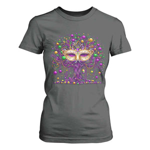 Mardi Gras Bead Tree T Shirt For Women New Orleans Festival TS10 Dark Heather Print Your Wear