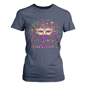 Mardi Gras Bead Tree T Shirt For Women New Orleans Festival TS10 Navy Print Your Wear