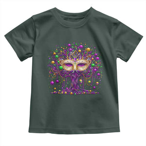 Mardi Gras Bead Tree Toddler T Shirt New Orleans Festival TS10 Dark Forest Green Print Your Wear