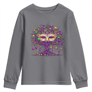 Mardi Gras Bead Tree Youth Sweatshirt New Orleans Festival TS10 Charcoal Print Your Wear