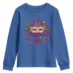 Mardi Gras Bead Tree Youth Sweatshirt New Orleans Festival TS10 Royal Blue Print Your Wear