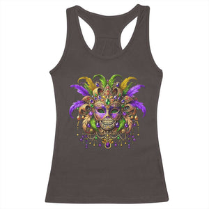 Mardi Gras Costume Sugar Skull Racerback Tank Top Carnival New Orleans Trip TS10 Dark Chocolate Print Your Wear