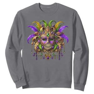 Mardi Gras Costume Sugar Skull Sweatshirt Carnival New Orleans Trip TS10 Charcoal Print Your Wear
