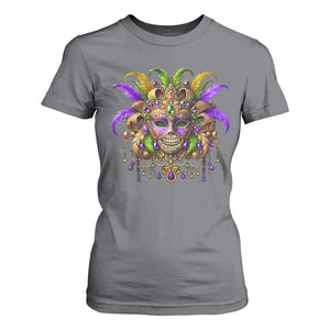Mardi Gras Costume Sugar Skull T Shirt For Women Carnival New Orleans Trip TS10 Charcoal Print Your Wear
