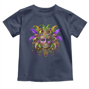 Mardi Gras Costume Sugar Skull Toddler T Shirt Carnival New Orleans Trip TS10 Navy Print Your Wear