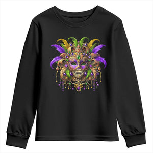 Mardi Gras Costume Sugar Skull Youth Sweatshirt Carnival New Orleans Trip TS10 Black Print Your Wear