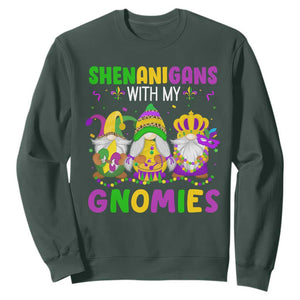 Carnival Mardi Gras Sweatshirt Leopard Gnomes New Orleans Trip TS10 Dark Forest Green Print Your Wear
