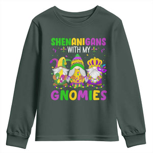 Carnival Mardi Gras Youth Sweatshirt Leopard Gnomes New Orleans Trip TS10 Dark Forest Green Print Your Wear