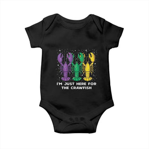 Carnival Mardi Gras Baby Onesie I'm Just Here For The Crawfish TS10 Black Print Your Wear