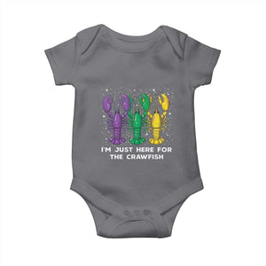 Carnival Mardi Gras Baby Onesie I'm Just Here For The Crawfish TS10 Charcoal Print Your Wear