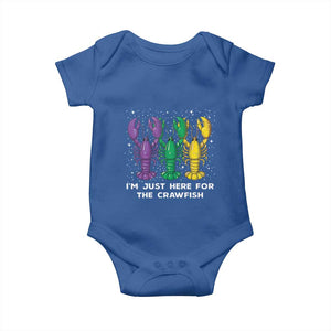 Carnival Mardi Gras Baby Onesie I'm Just Here For The Crawfish TS10 Royal Blue Print Your Wear