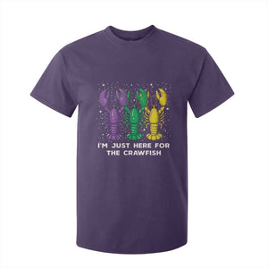 Carnival Mardi Gras T Shirt For Kid I'm Just Here For The Crawfish TS10 Purple Print Your Wear