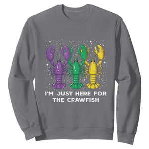 Carnival Mardi GrasMardi Gras Sweatshirt I'm Just Here For The Crawfish TS10 Charcoal Print Your Wear