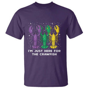 Carnival Mardi Gras T Shirt I'm Just Here For The Crawfish TS10 Purple Print Your Wear