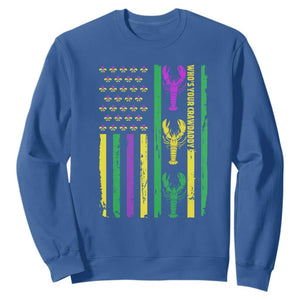 Funny Mardi Gras Crawfish Sweatshirt Whos Your Crawdaddy USA American Flag Carnival TS10 Royal Blue Print Your Wear
