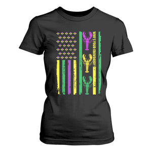 Funny Mardi Gras Crawfish T Shirt For Women Whos Your Crawdaddy USA American Flag Carnival TS10 Black Print Your Wear