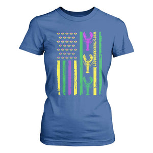 Funny Mardi Gras Crawfish T Shirt For Women Whos Your Crawdaddy USA American Flag Carnival TS10 Royal Blue Print Your Wear