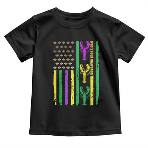 Funny Mardi Gras Crawfish Toddler T Shirt Whos Your Crawdaddy USA American Flag Carnival TS10 Black Print Your Wear