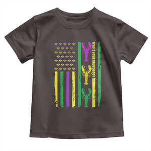 Funny Mardi Gras Crawfish Toddler T Shirt Whos Your Crawdaddy USA American Flag Carnival TS10 Dark Chocolate Print Your Wear