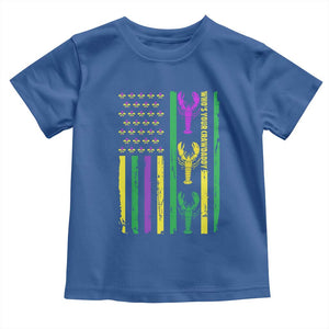 Funny Mardi Gras Crawfish Toddler T Shirt Whos Your Crawdaddy USA American Flag Carnival TS10 Royal Blue Print Your Wear