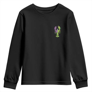 Carnival Mardi Gras USA American Flag Crawfish Pocket Youth Sweatshirt TS10 Black Print Your Wear