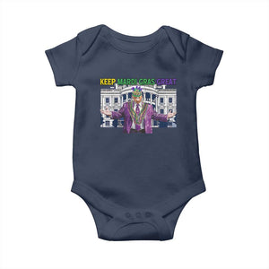 Trump Mardi Gras Baby Onesie Carnival New Orleans Trip Parade Outfit TS10 Navy Print Your Wear