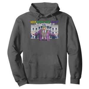 Trump Mardi Gras Hoodie Carnival New Orleans Trip Parade Outfit TS10 Dark Heather Print Your Wear