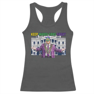 Trump Mardi Gras Racerback Tank Top Carnival New Orleans Trip Parade Outfit TS10 Dark Heather Print Your Wear