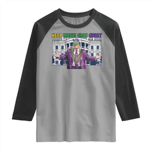 Trump Mardi Gras Raglan Shirt Carnival New Orleans Trip Parade Outfit TS10 Sport Gray Black Print Your Wear