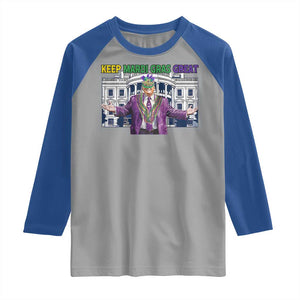 Trump Mardi Gras Raglan Shirt Carnival New Orleans Trip Parade Outfit TS10 Sport Gray Royal Print Your Wear
