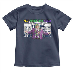 Trump Mardi Gras Toddler T Shirt Carnival New Orleans Trip Parade Outfit TS10 Navy Print Your Wear