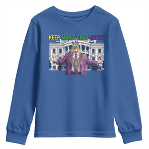 Trump Mardi Gras Youth Sweatshirt Carnival New Orleans Trip Parade Outfit TS10 Royal Blue Print Your Wear