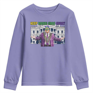 Trump Mardi Gras Youth Sweatshirt Carnival New Orleans Trip Parade Outfit TS10 Violet Print Your Wear