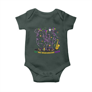 Funny Mardi Gras Baby Onesie Dancing Skeleton Let The Shenanigans Begin TS10 Print Your Wear