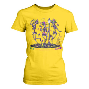 Funny Mardi Gras T Shirt For Women Dancing Skeleton Let The Shenanigans Begin TS10 Daisy Print Your Wear