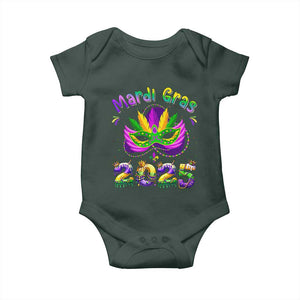 Happy Mardi Gras 2025 Baby Onesie Masquerade Mask Carnival New Orleans Trip TS10 Print Your Wear