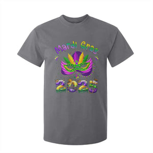 Happy Mardi Gras 2025 T Shirt For Kid Masquerade Mask Carnival New Orleans Trip TS10 Charcoal Print Your Wear