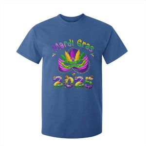 Happy Mardi Gras 2025 T Shirt For Kid Masquerade Mask Carnival New Orleans Trip TS10 Royal Blue Print Your Wear